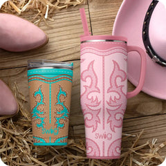 Boot Scootin' Turquoise Party Cup 24oz