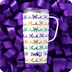 Mardi Gras Bows Travel Mug 22oz