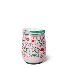 Santa's Scrubs Stemless Wine 12oz