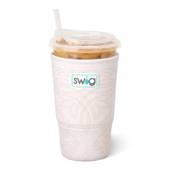 Saddle Stitch Cream Large Iced Cup Coolie