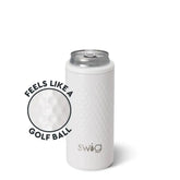 White Golf Ball Skinny Can Cooler 12oz