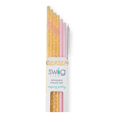 Oh Happy Day + Pink Reusable Straw Set