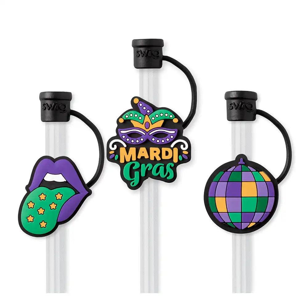 Mardi Gras Party Straw Topper Set