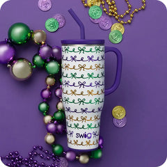 Mardi Gras Bows Mega Mug 40oz