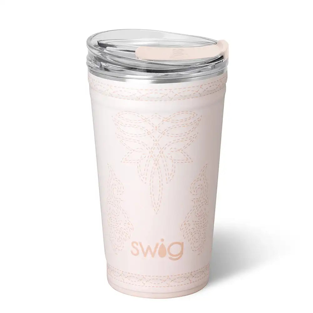 Saddle Stitch Cream Party Cup 24oz