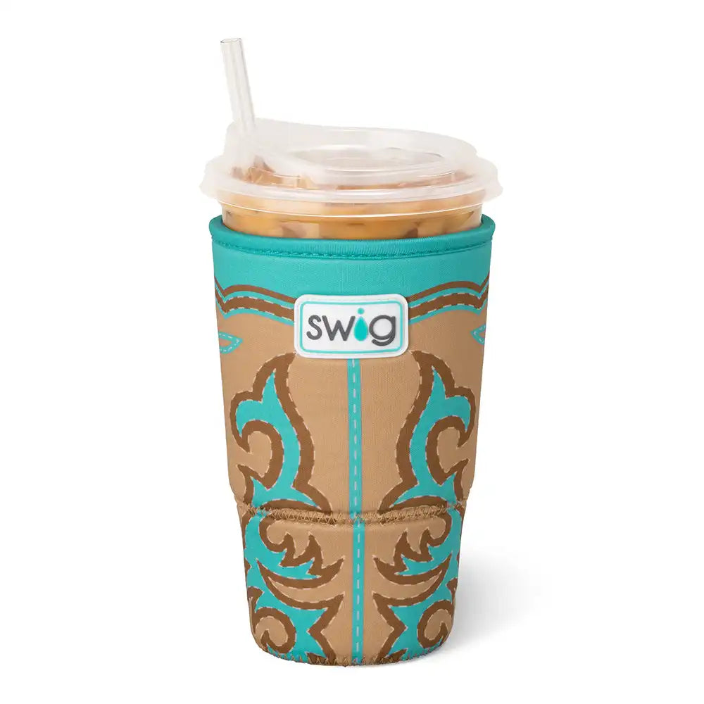 Boot Scootin' Turquoise Large Iced Cup Coolie