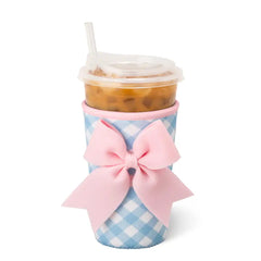Gingham Medium Iced Cup Coolie
