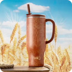 Saddle Stitch Cognac Mega Mug 30oz