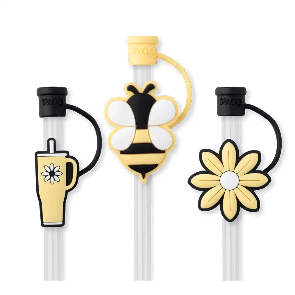 Busy Bee Straw Topper Set