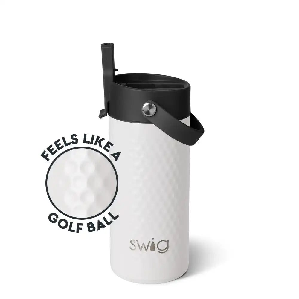 White Golf Ball Flip + Sip Slim Tumbler 12oz