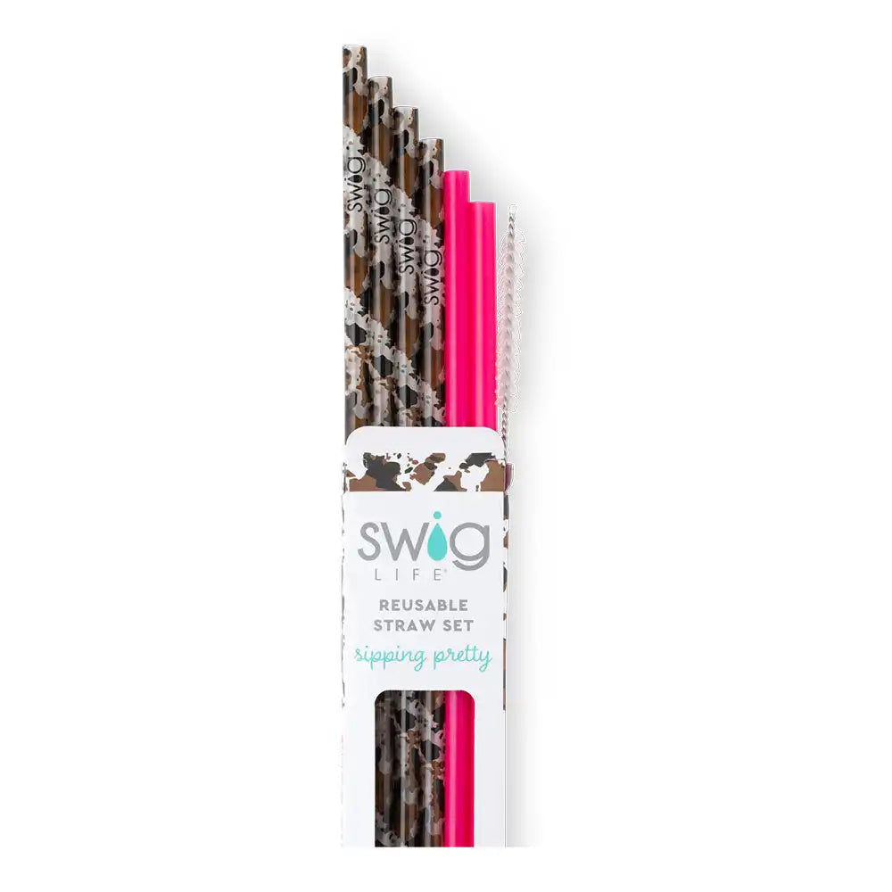 Hayride + Hot Pink Reusable Straw Set